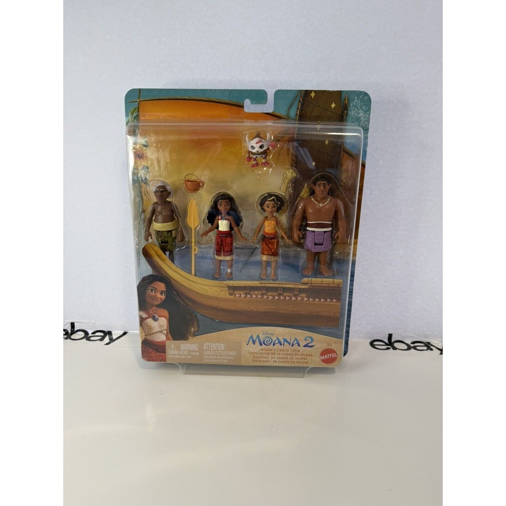 Mattel Disney Moana 2 Toys, Moana's Canoe Crew Playset